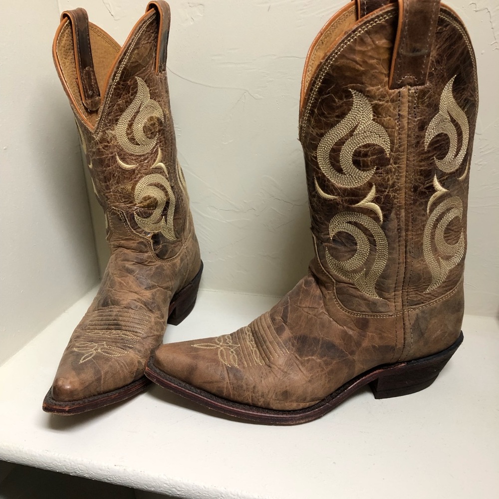 Brown Justin Cowboy Boots Size 7 1/2 B